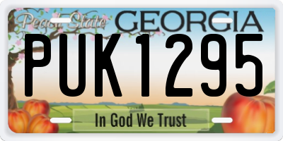 GA license plate PUK1295