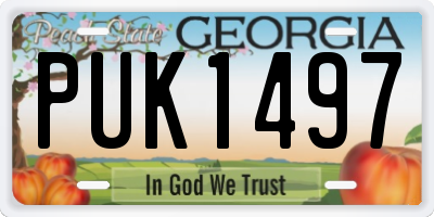 GA license plate PUK1497