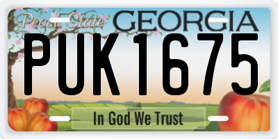 GA license plate PUK1675