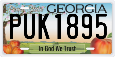 GA license plate PUK1895