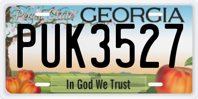 GA license plate PUK3527