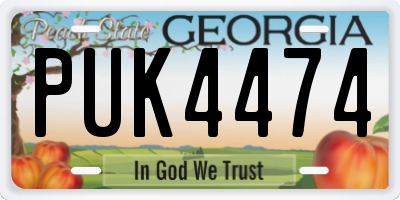 GA license plate PUK4474