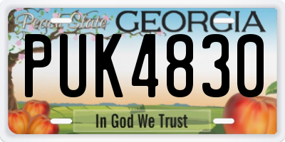 GA license plate PUK4830