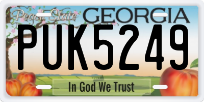 GA license plate PUK5249