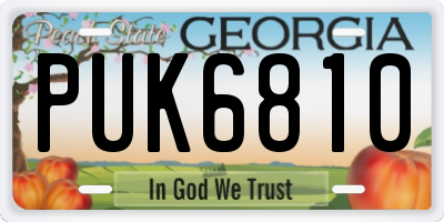 GA license plate PUK6810