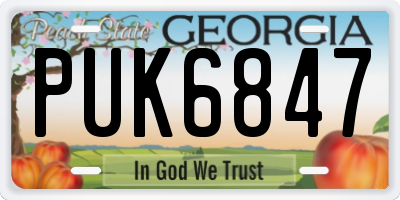 GA license plate PUK6847