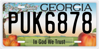 GA license plate PUK6878