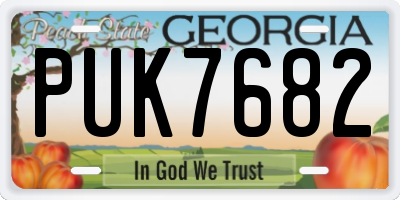 GA license plate PUK7682
