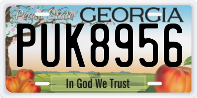 GA license plate PUK8956
