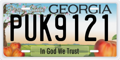 GA license plate PUK9121