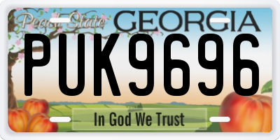 GA license plate PUK9696