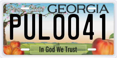 GA license plate PUL0041
