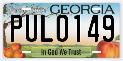 GA license plate PUL0149