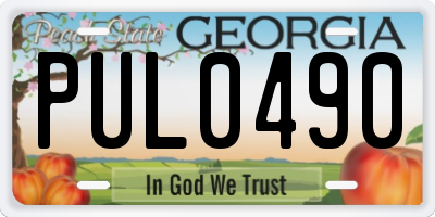 GA license plate PUL0490
