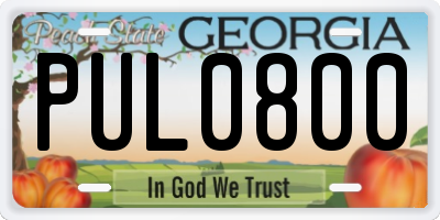 GA license plate PUL0800