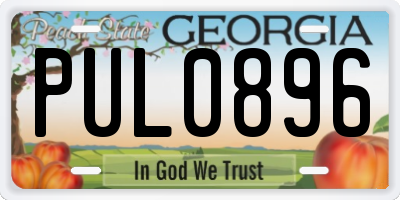 GA license plate PUL0896