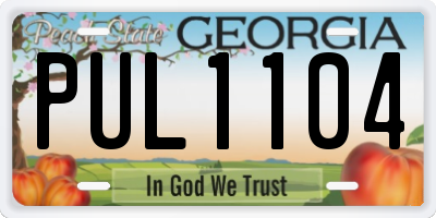 GA license plate PUL1104