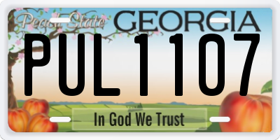 GA license plate PUL1107