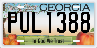 GA license plate PUL1388