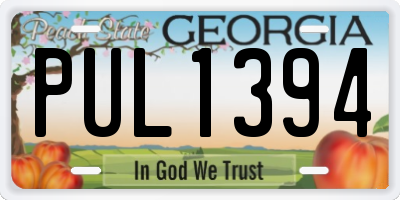 GA license plate PUL1394