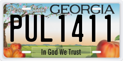 GA license plate PUL1411
