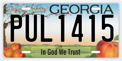GA license plate PUL1415