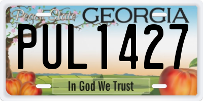 GA license plate PUL1427