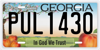 GA license plate PUL1430