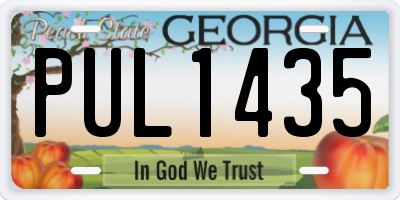 GA license plate PUL1435