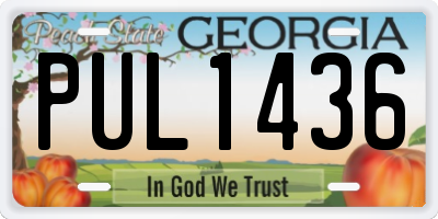 GA license plate PUL1436