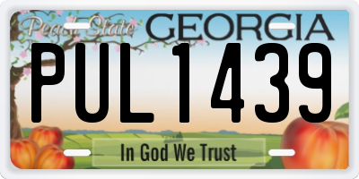 GA license plate PUL1439