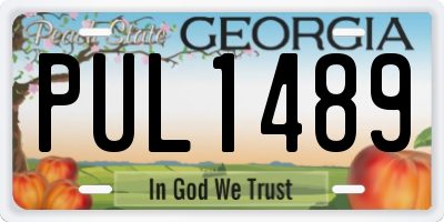 GA license plate PUL1489