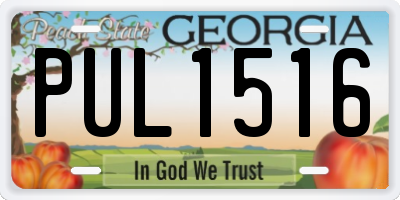 GA license plate PUL1516