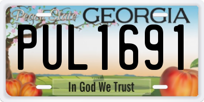 GA license plate PUL1691