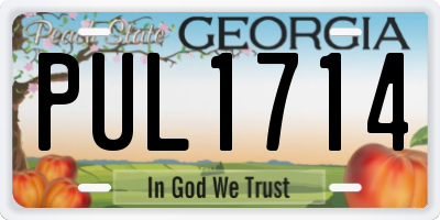GA license plate PUL1714