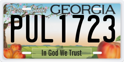 GA license plate PUL1723