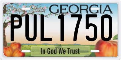 GA license plate PUL1750