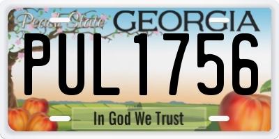 GA license plate PUL1756