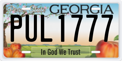 GA license plate PUL1777