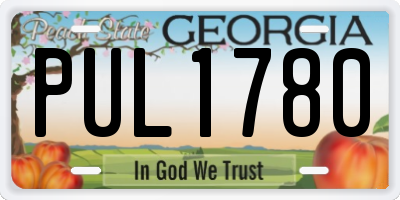 GA license plate PUL1780