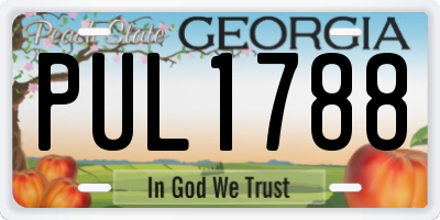 GA license plate PUL1788