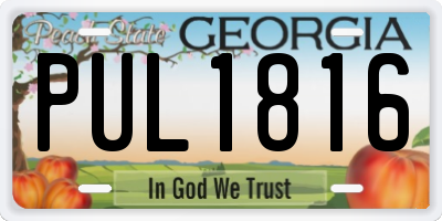 GA license plate PUL1816