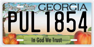 GA license plate PUL1854