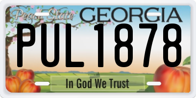 GA license plate PUL1878