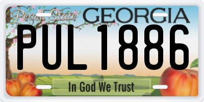 GA license plate PUL1886
