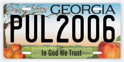 GA license plate PUL2006