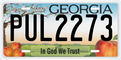 GA license plate PUL2273