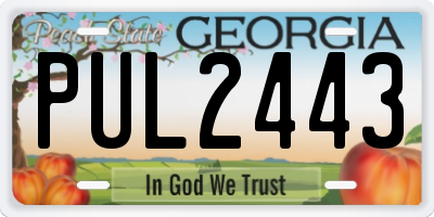 GA license plate PUL2443