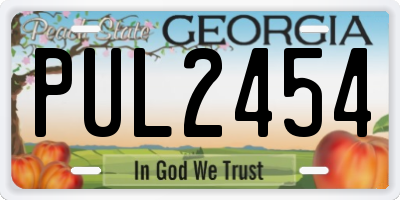 GA license plate PUL2454