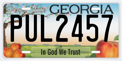 GA license plate PUL2457